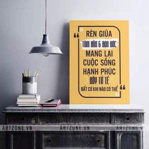 Tranh treo trang trí Văn phòng tạo động lực rèn giũa tâm hồn và đạo đức mang lại cuộc sống hạnh phúc hãy tử tế bất cứ khi nào có thể AZ1-0332