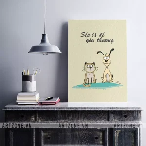 Tranh trang trí Văn phòng thúc đẩy động lực gắn bó nhân viên Sếp là để yêu thương AZ1-0434
