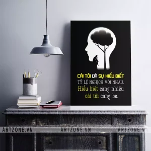 Tranh Nơi làm việc thúc đẩy động lực khích lệ tinh thần Cái tôi và sự hiểu biết tỷ lệ nghịch với nhau. Hiểu biết càng nhiều, cái tôi càng bé. AZ1-0480
