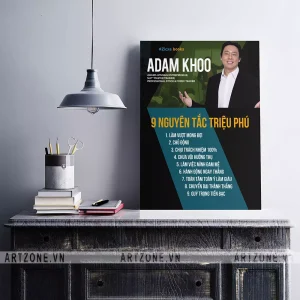 Tranh treo tường Phòng làm việc tạo động lực 9 nguyên tắc triệu phú - Adam Khoo AZ1-0356
