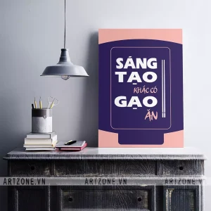 Tranh Văn phòng động lực tạo sự đoàn kết Sáng tạo khắc có gạo ăn AZ1-0423