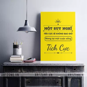 Tranh treo Bàn làm việc động lực tăng cường đoàn kết Một suy nghĩ tiêu cực sẽ không bao giờ mang lại một cuộc sống tích cực AZ1-0576
