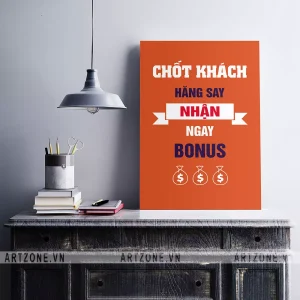 Tranh treo tường Vị trí làm việc động lực Chốt khách hăng say, nhận ngay bonus AZ1-0367