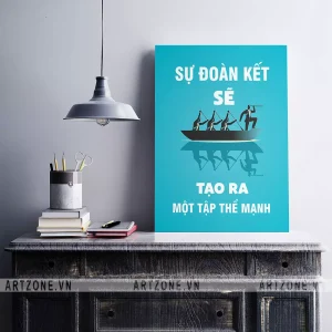 Tranh treo Bàn làm việc thúc đẩy động lực khích lệ tinh thần Sự đoàn kết sẽ tạo ra một tập thể mạnh AZ1-0570