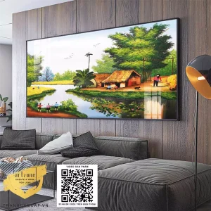 - Bức tranh Làng quê Việt Nam nhẹ nhàng: Nét đẹp bình dị và sâu lắng