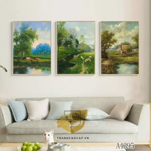 Bức Tranh Phong Cảnh Thiên Nhiên: Hòa Quyện Nghệ Thuật Cổ Điển và Phong Cách Vintage Trong Không Gian Sống