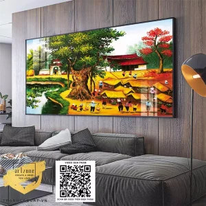 Tranh Làng Quê Việt: Nét Vẽ Trừu Tượng, Tâm Hồn Dân Tộc