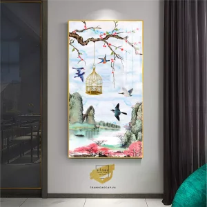 Bức Tranh Phong Cảnh Trừu Tượng bóng gương Cao Cấp: Khám Phá Sự Chuyển Động, Phản Chiếu và Cảm Xúc Sâu Sắc