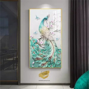 Tranh Chim Công: Biểu Tượng Nghệ Thuật, Phong Thủy và Vẻ Đẹp Vượt Thời Gian
